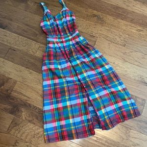 LIZ WEAR vintage plaid maxi dress